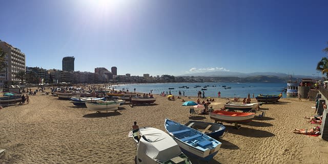 Praia de las Canteras, Grâ Canária, Espanha