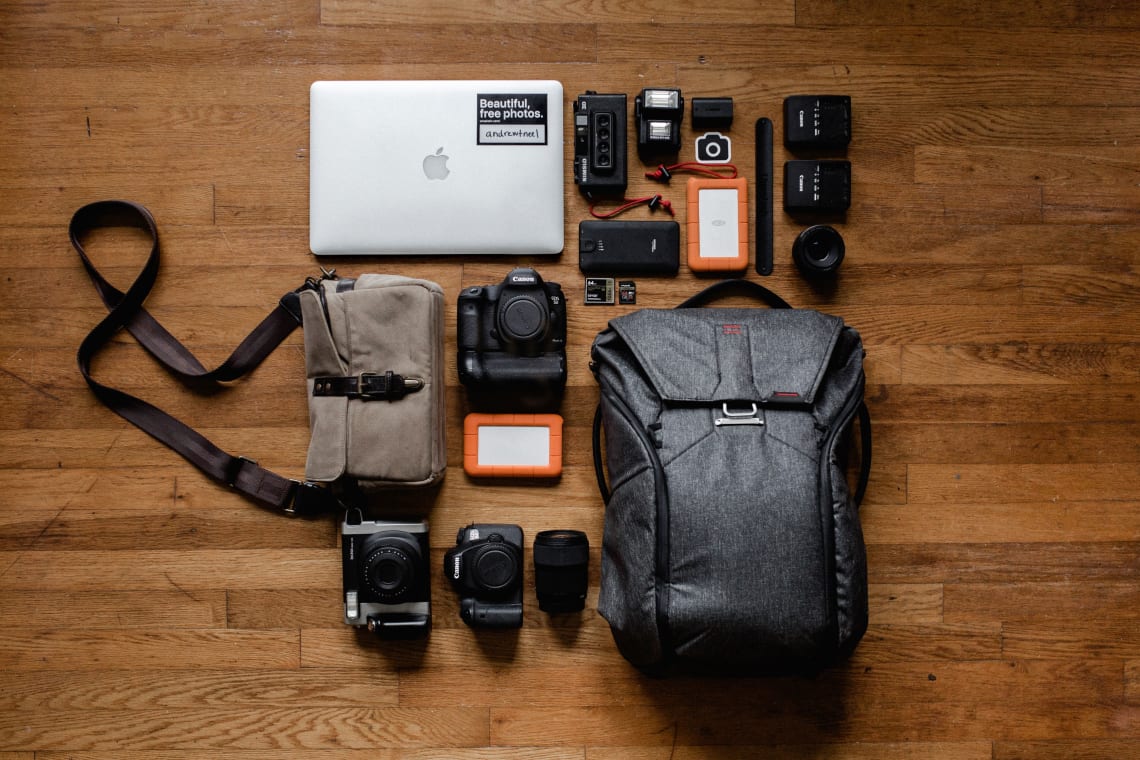 Tech packing items for travelers and digital nomads