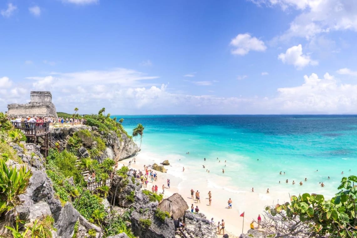 Playa de Tulum, uno de los lugares emblemáticos de México