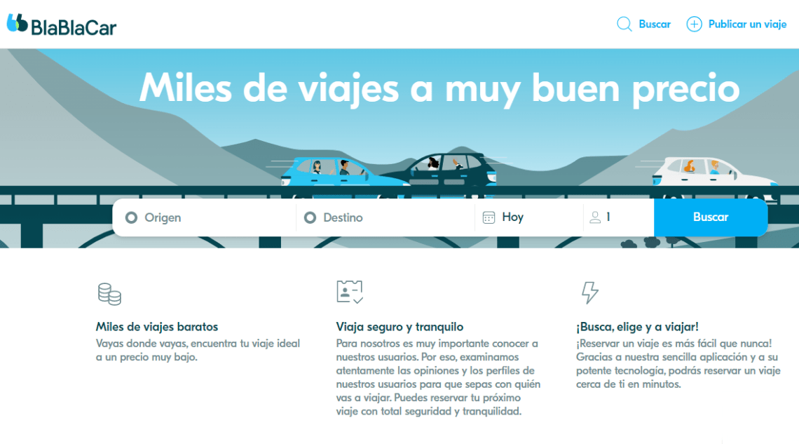 Blablacar es la app más conocida para compartir coche