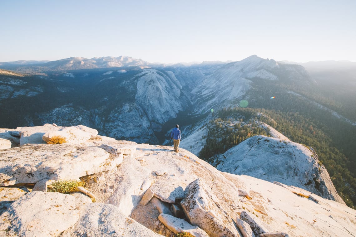 Hiker, Half Dome, Yosemite, United States