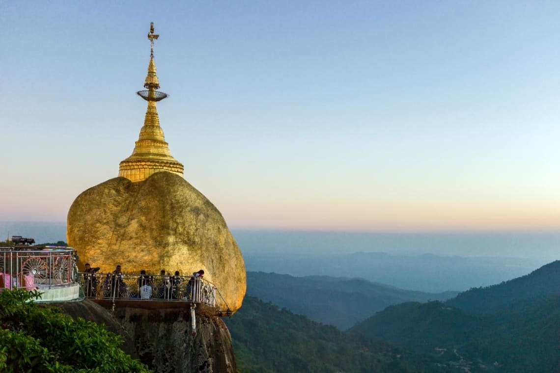 Golden rock in Myanmar