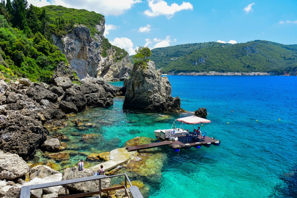 Blue sea at Corfu island, Greece