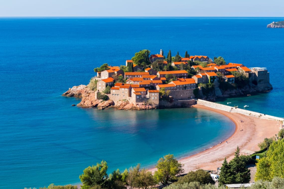 Sveti Stefan, one of the best places to visit in Montenegro