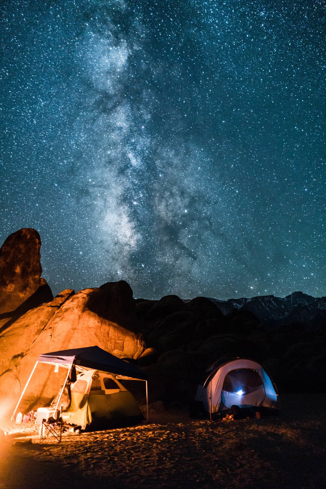 Camping under starry skies