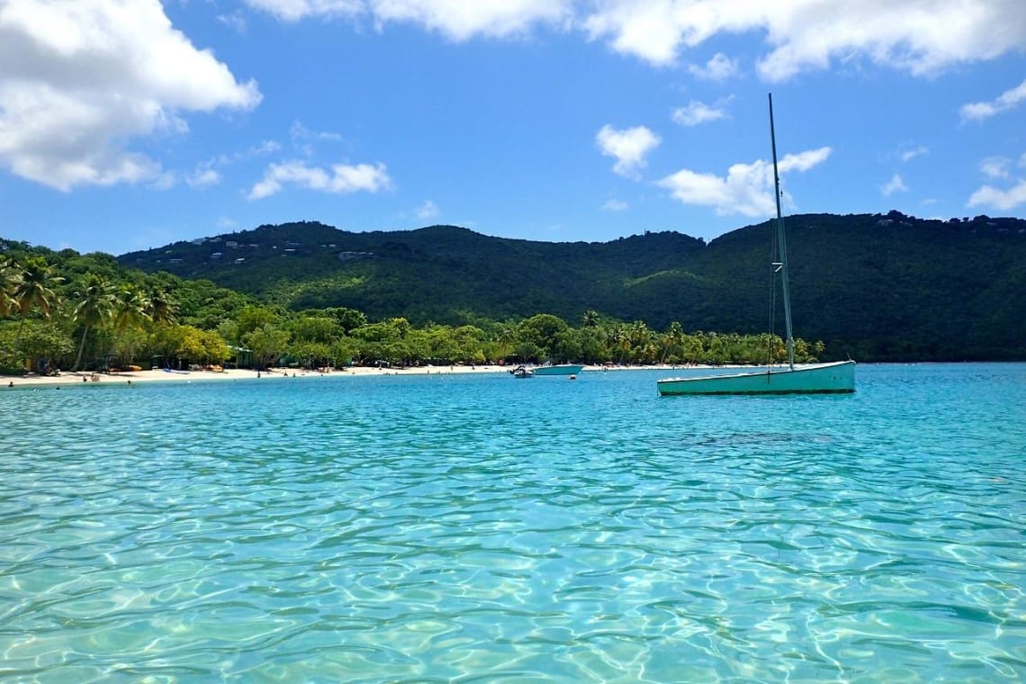 Crystal clear water at Magen's Bay, USVI