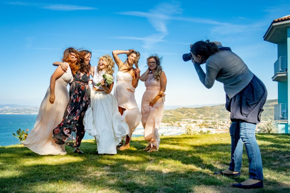 Photographer on a wedding photoshoot, one of the digital nomad jobs for beginners