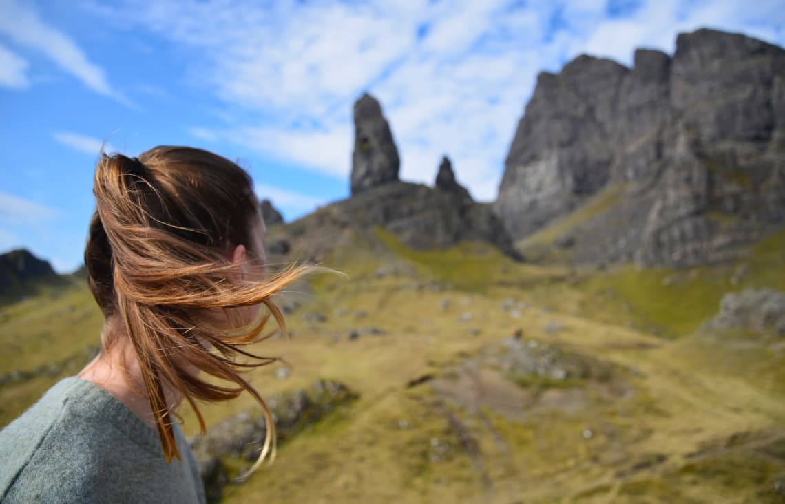 Solo female traveler outdoors