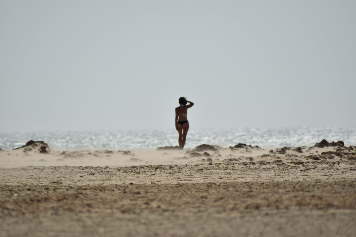 Woman on the beach, Tarifa, Spain