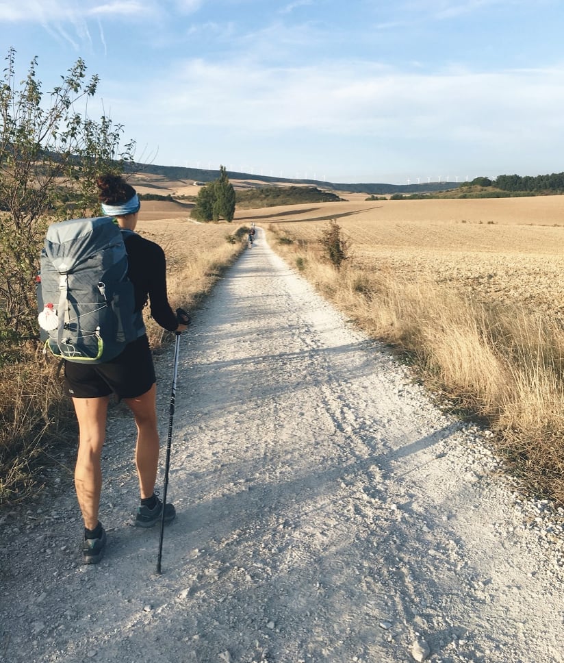 Solo female traveler hiking the Camino de Santiago