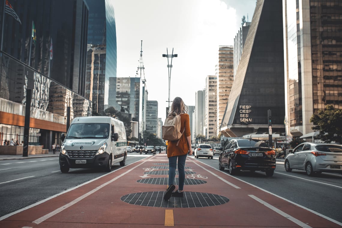 woman on the street in são paulo