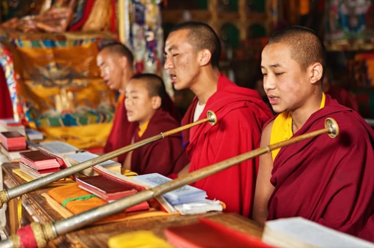 Buddhist monks in Dharamsala, India