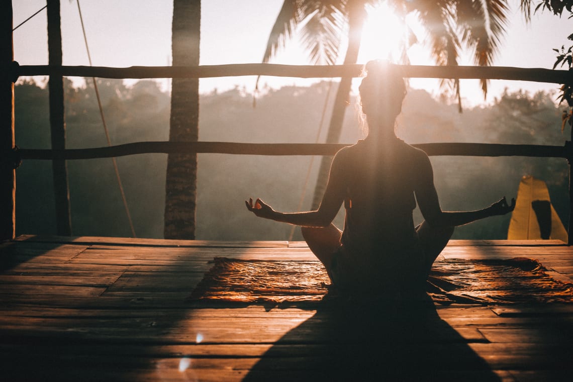 A person practicing meditation