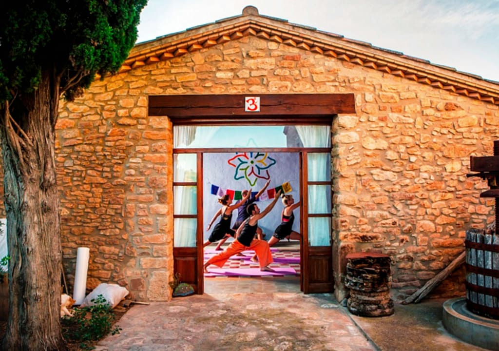 Yoga class in Can Mussol Anima Mundi Retreats Center, Spain