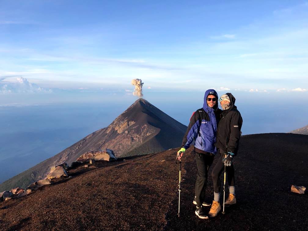 At the summit of Acatenango volcano