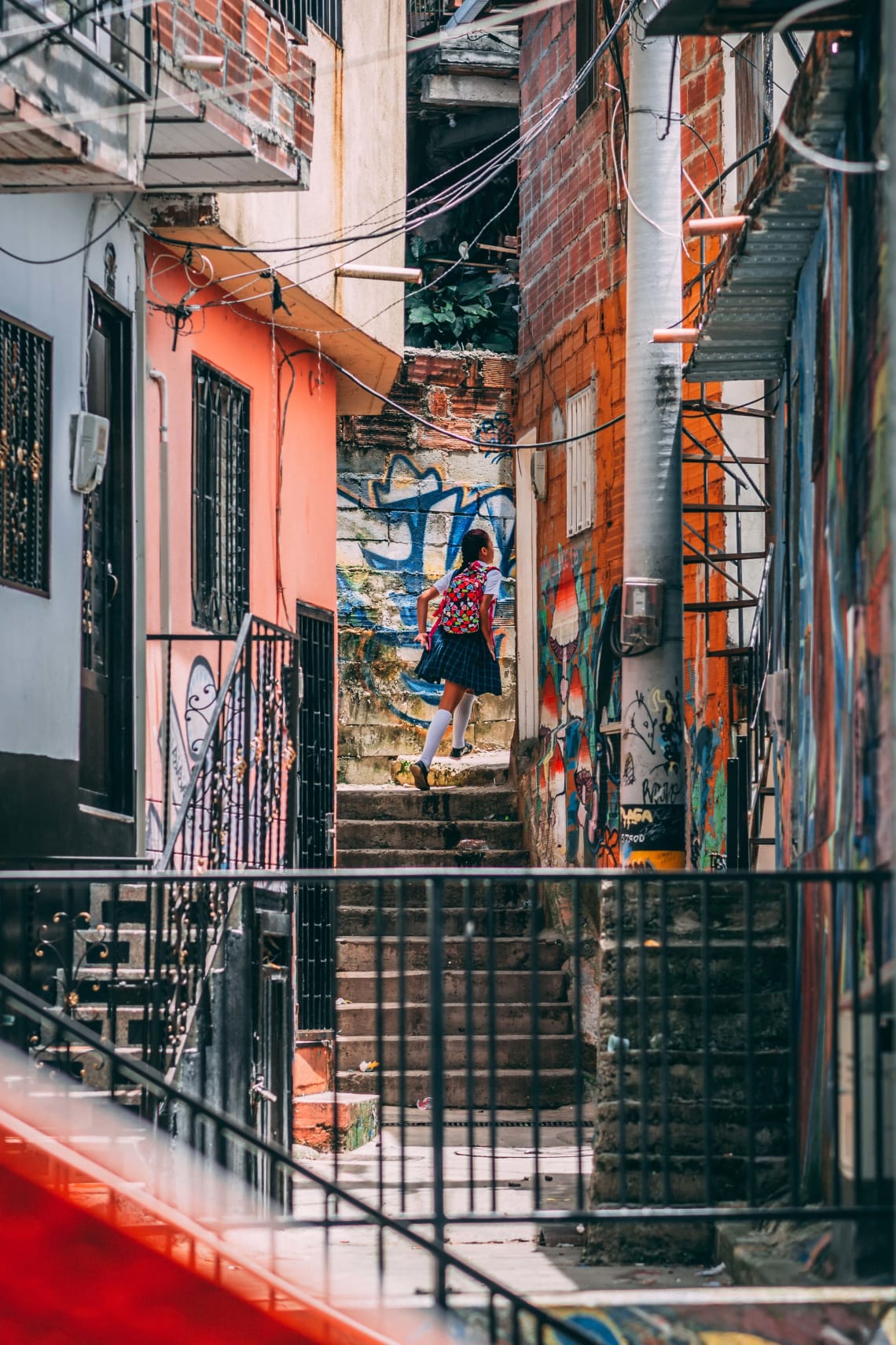 Colorful alleys, Medellin, Colombia