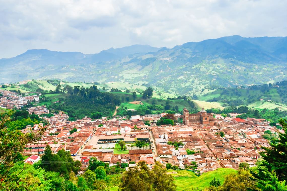 Vista desde mirador de Jericó, uno de los pueblos de Colombia más bellos