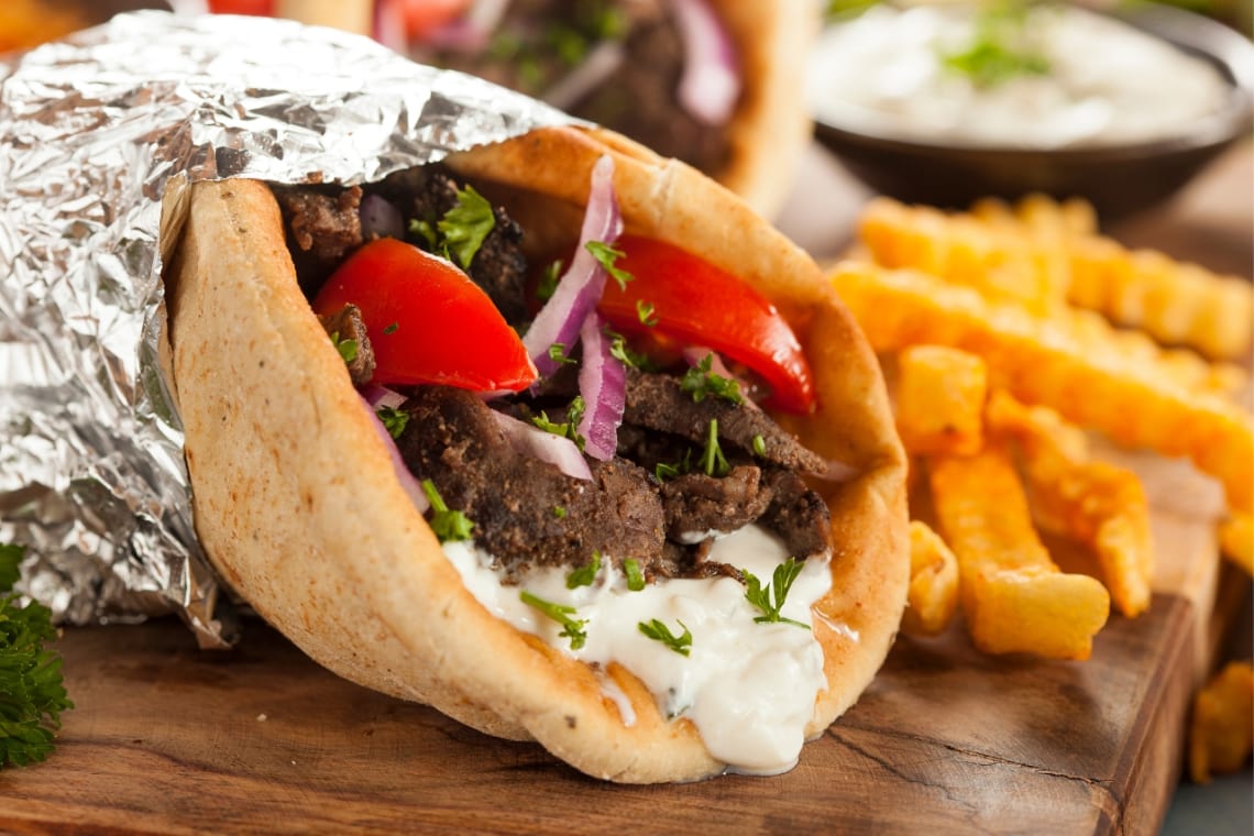 Gyros, una comida económica en Croacia