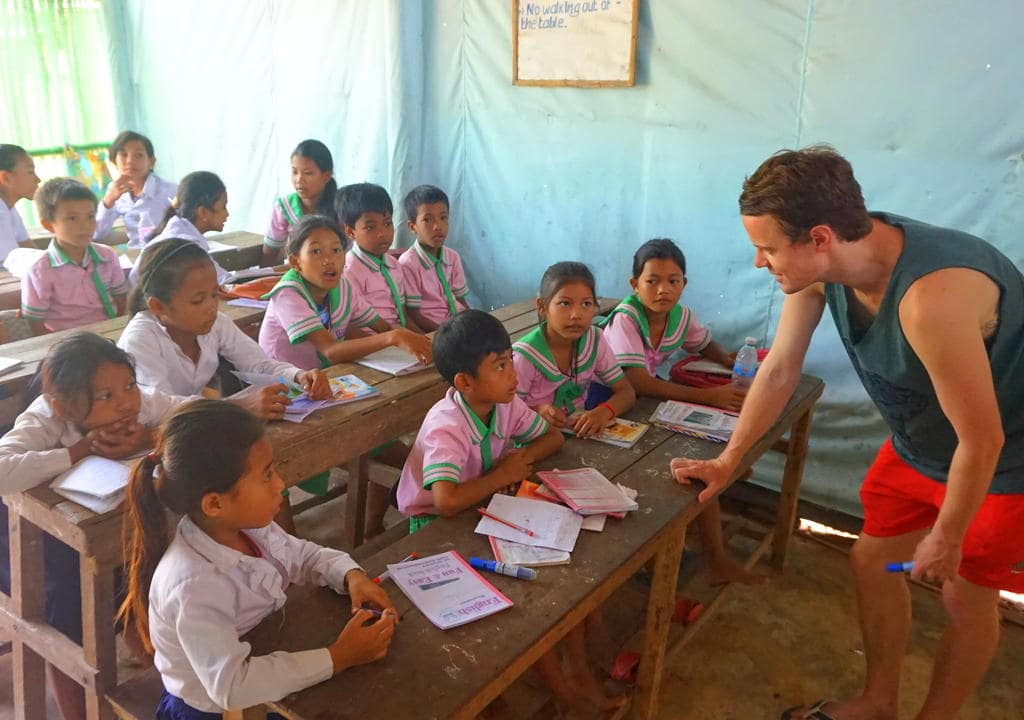 Projeto social que oferece hospedagem de graça em Camboja para voluntários.