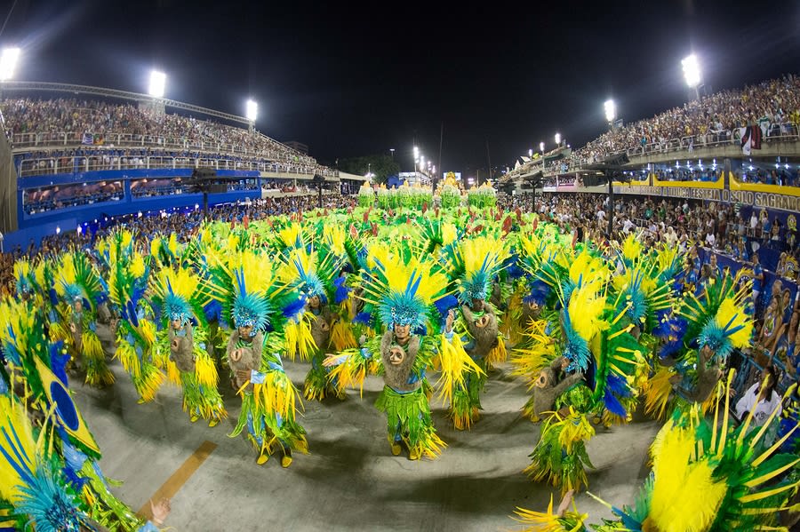 Desfile na Sapucaí, carnaval no Rio de Janeiro, Brasil