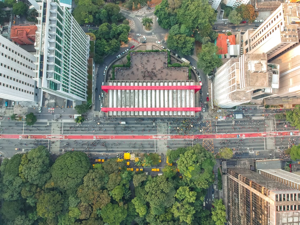 Avenida Paulista, símbolo da cidade de São Paulo, Brasil.