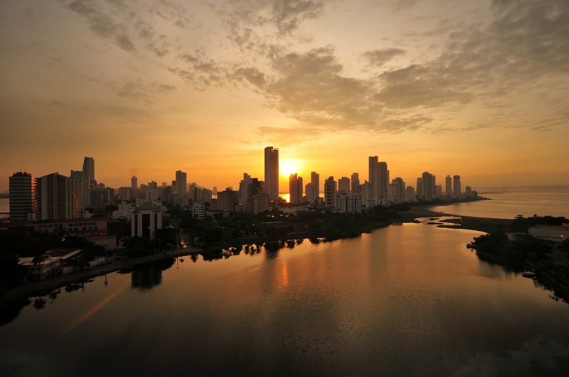 Pôr do sol em Cartagena