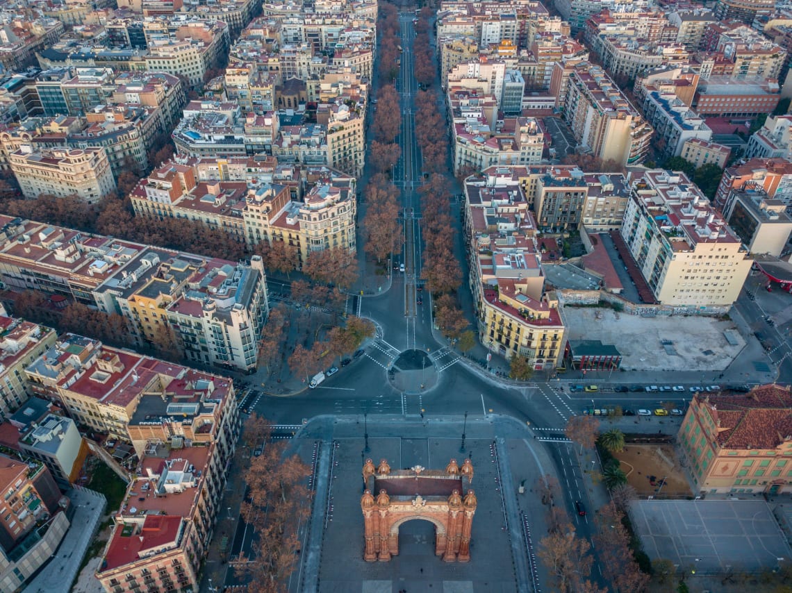 Aerial view of Barcelona, Spain