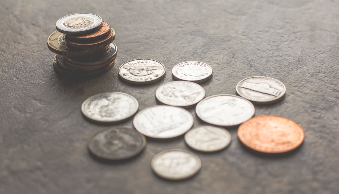 Assortment of coins