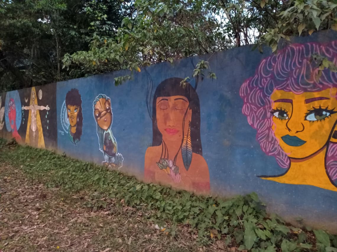 arte de rua em muro de maresias