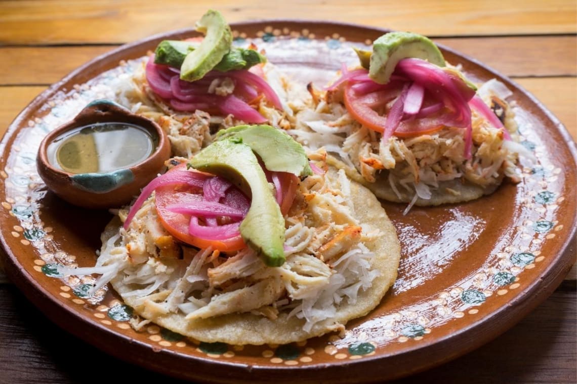 Salbutes, traditional mexican food from Yucatan Peninsula