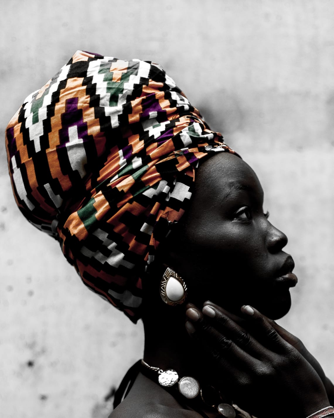 Black woman wearing a turban