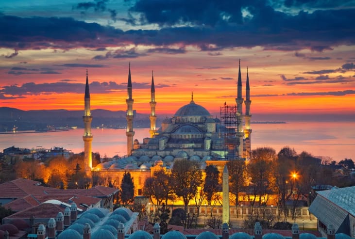 sunset in Istanbul, Turkey