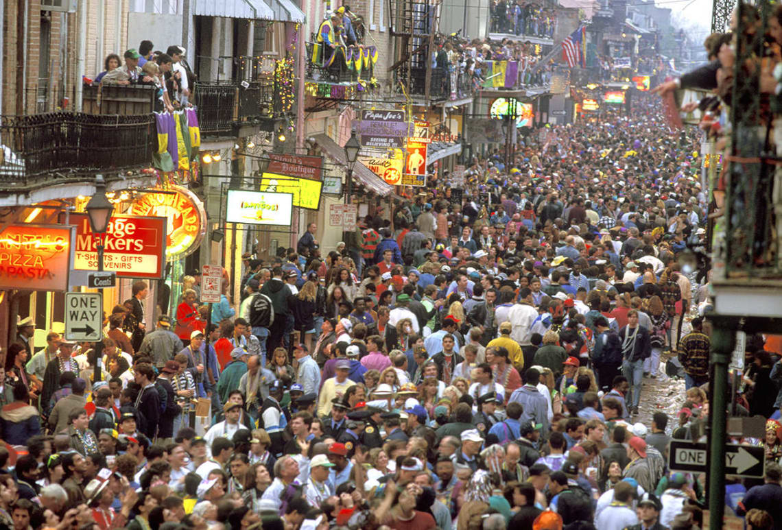 Best things to do in New Orleans during Mardi Gras: party on Bourbon Street