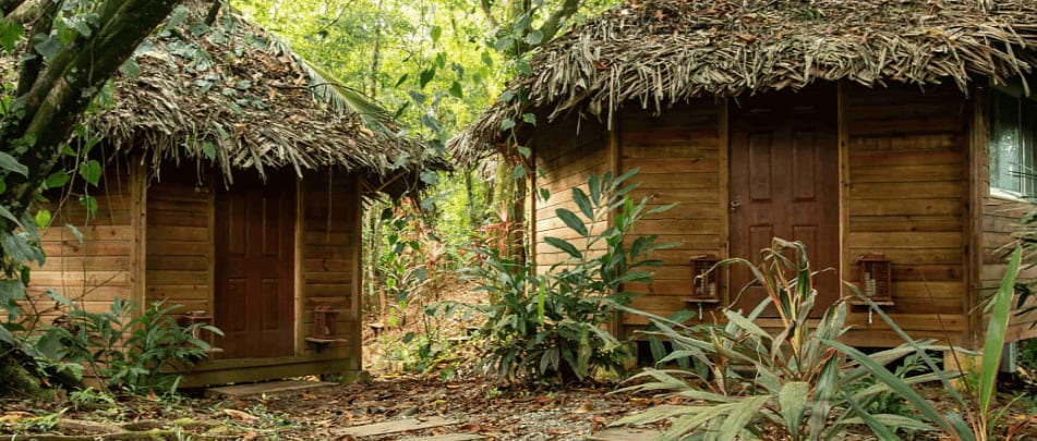 Jungle huts in Panama, Central America