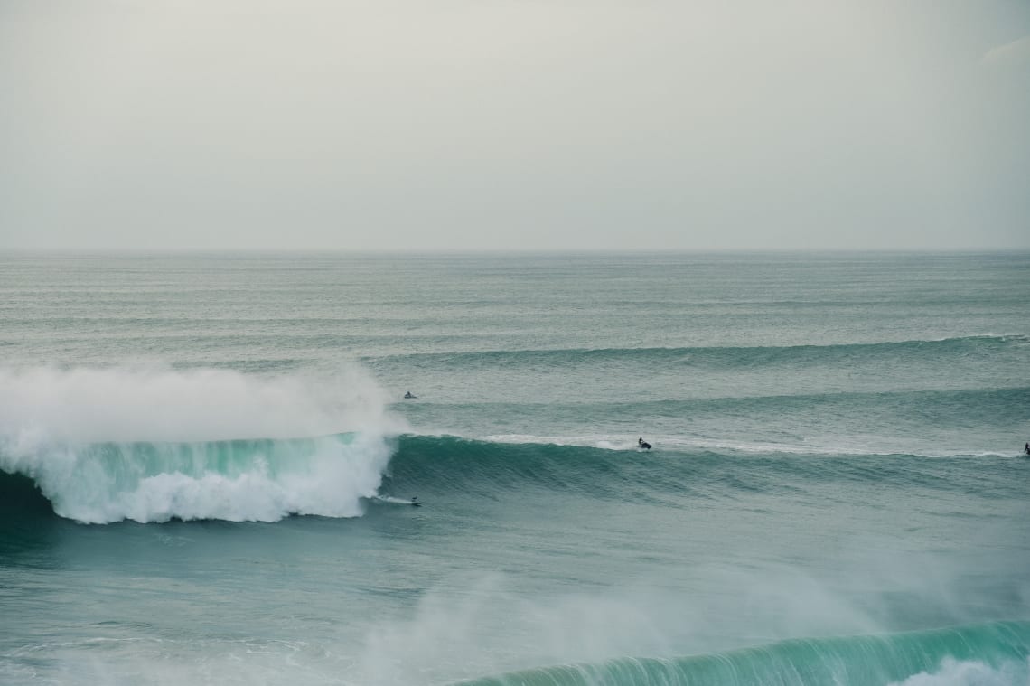 Smaller surf in Nazare