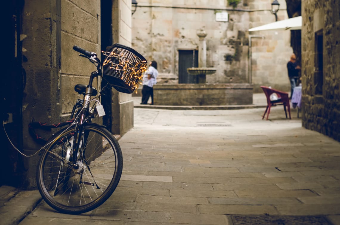 Bicycle, streets of Barcelona, Spain