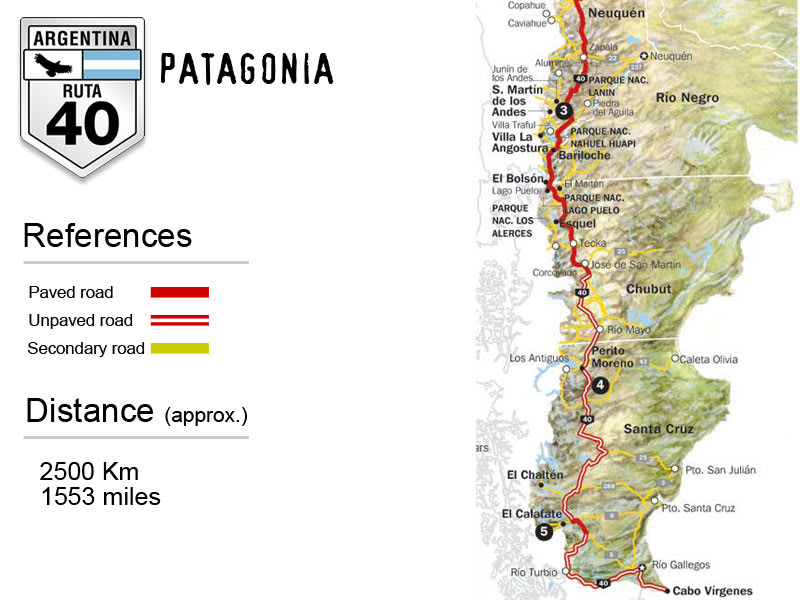 mapa de la Patagonia argentina