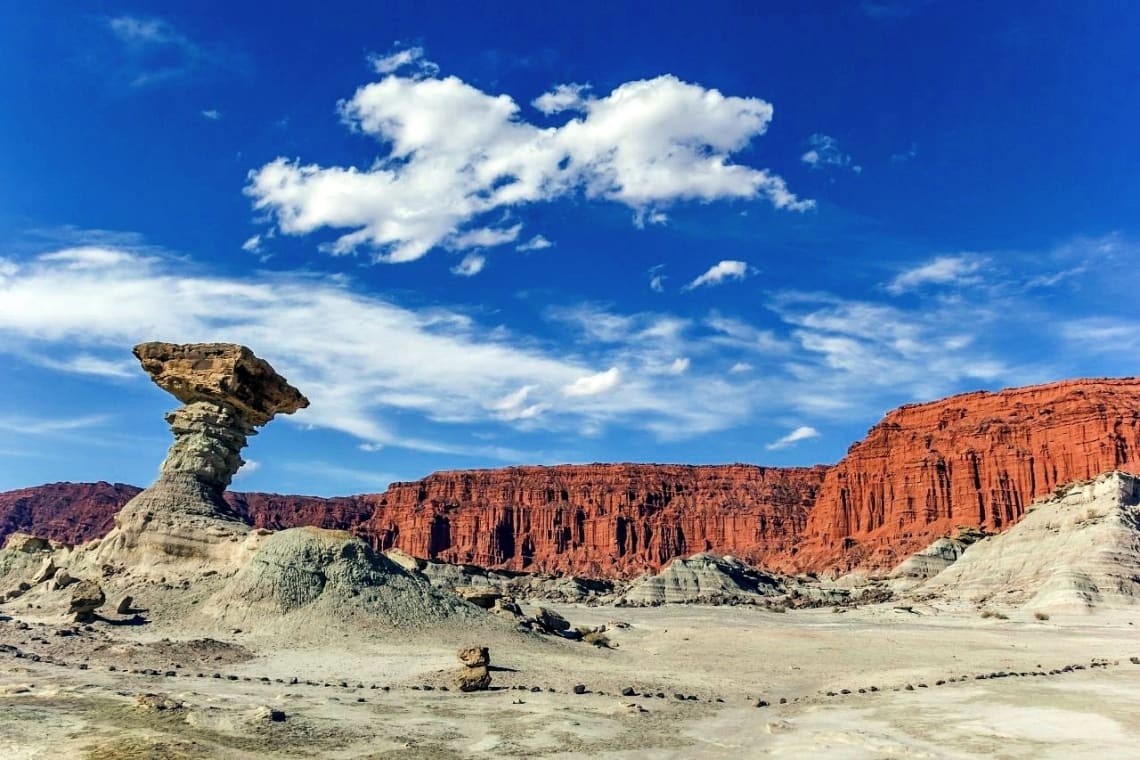 "El hongo", geoforma representativa del Parque Provincial Ischigualasto