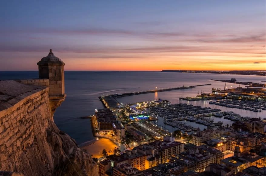 Atardecer en Alicante visto desde el castillo