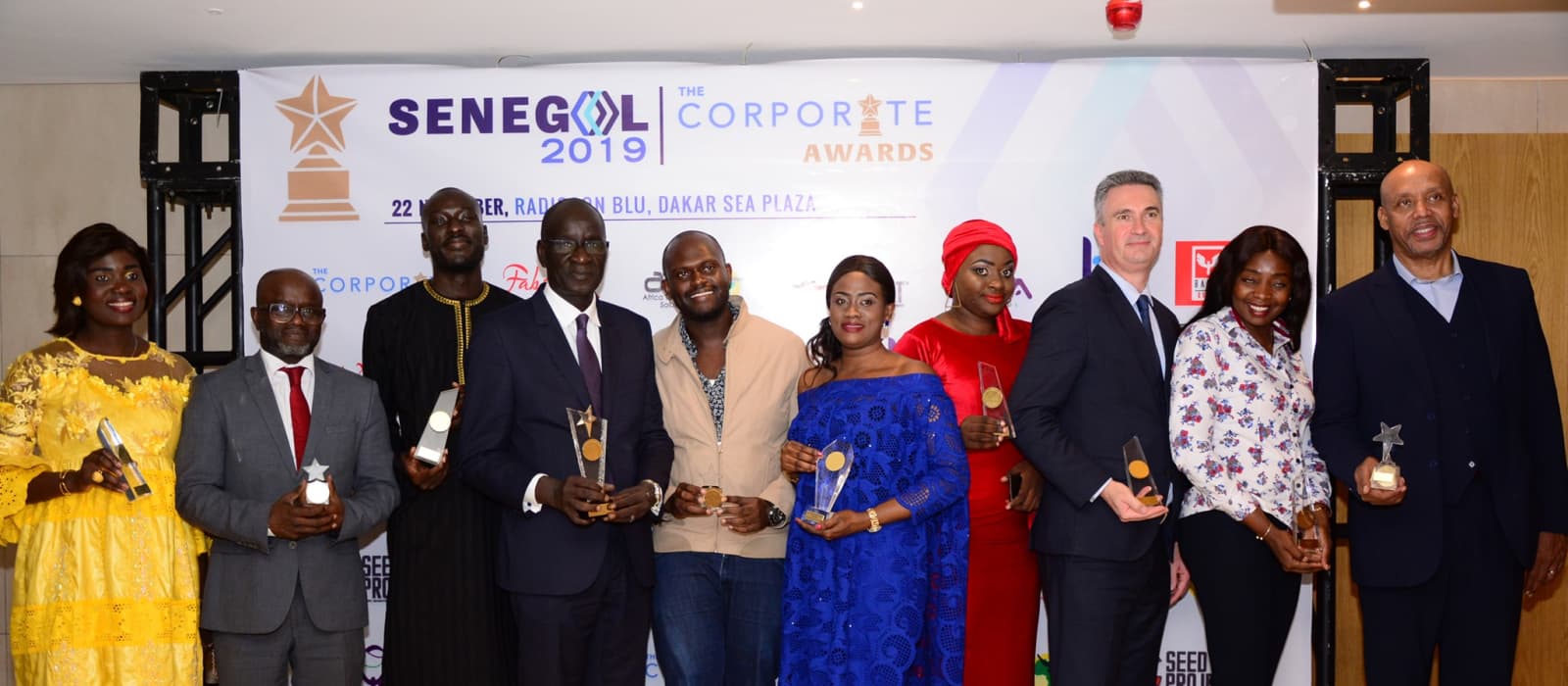 Winners with their awards at The Corporate Awards Senegal 2019