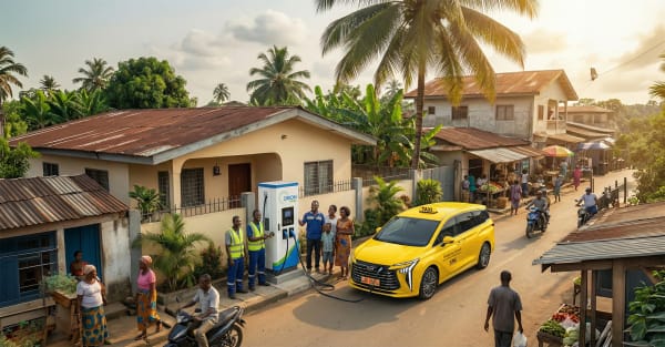 Borne de recharge installée sur un site partenaire