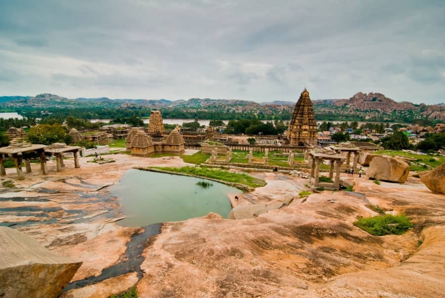 Temple ruins among the boulders of Hampi