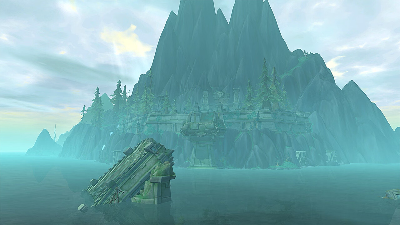 The Coiled Isle rising from the sea in Patch 12.1