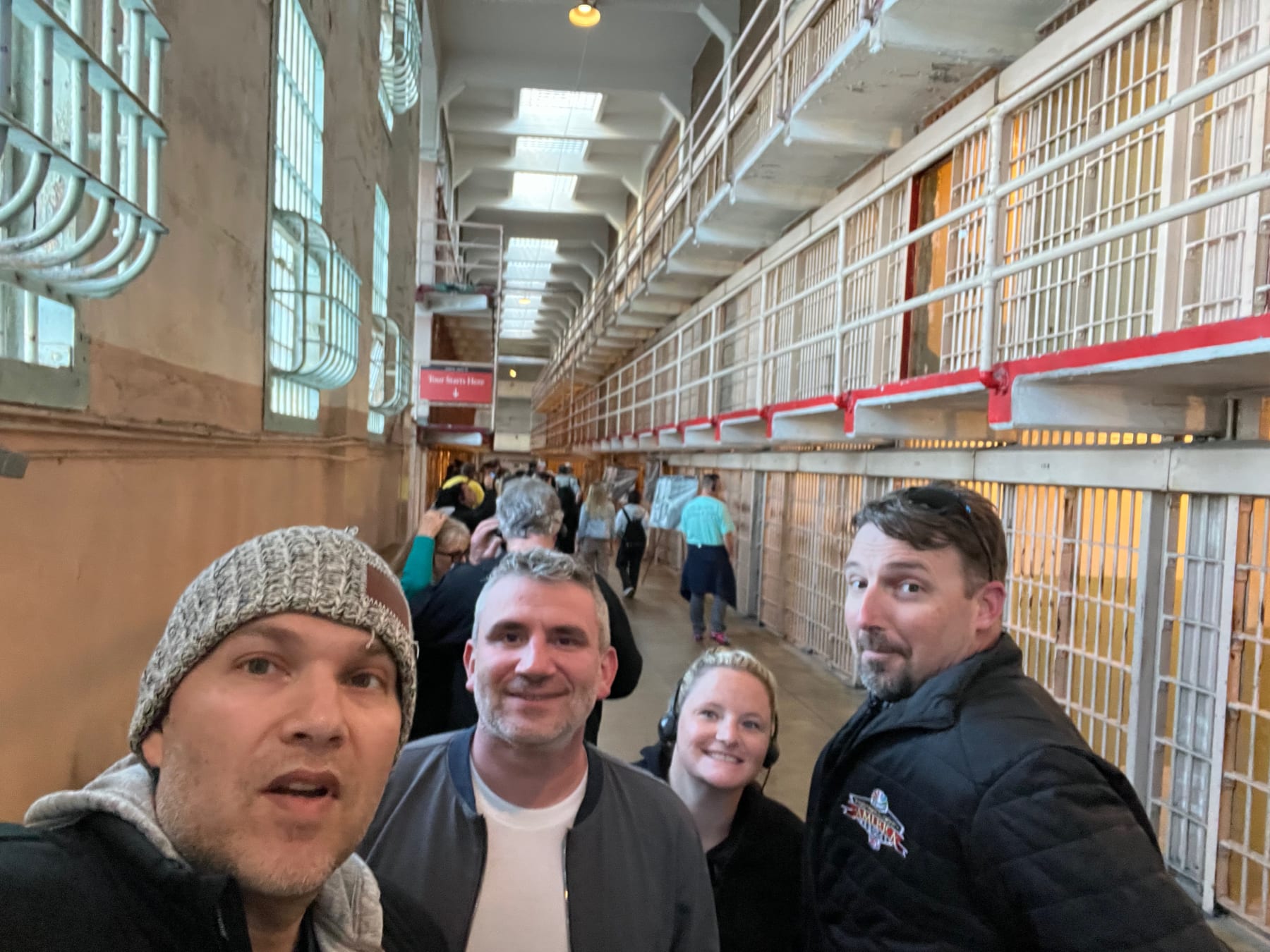 Moossa, Casey, Cronin and Hogencamp on a site survey to Alcatraz in February 2025