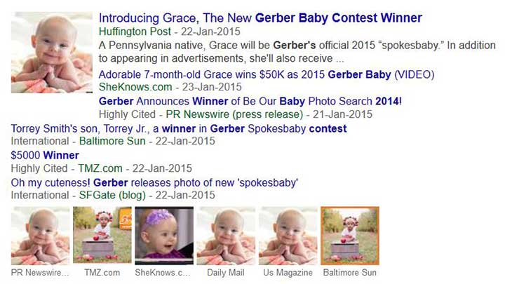 Gerber baby Grace making headlines.