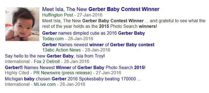 Gerber baby Isla making headlines.