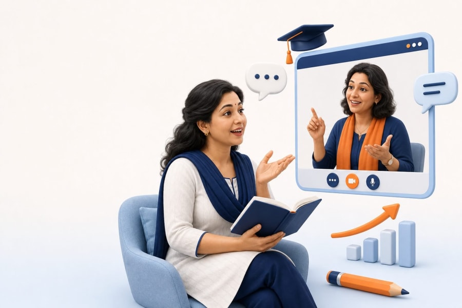 Pallavi Ma'am teaching a live spoken English class