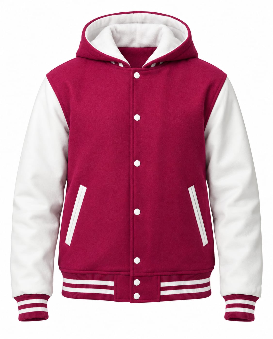 Hoodie Letterman Jacket For Girls, front view