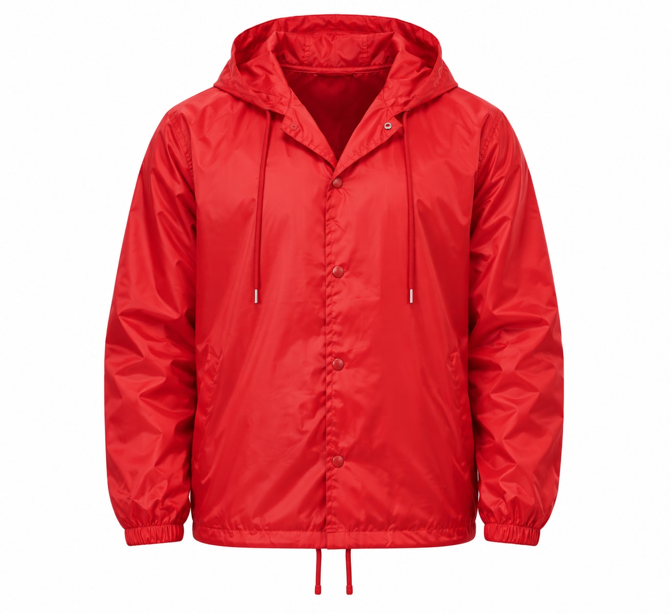 Coach Jacket Red Nylon Twill, front view