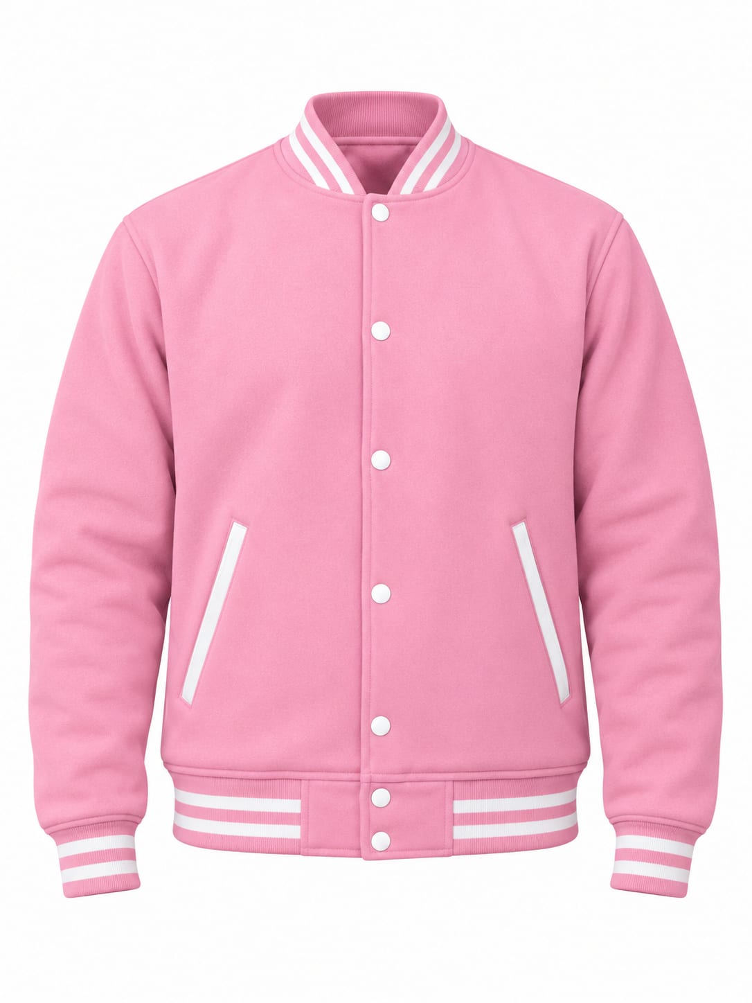 Baby Pink Varsity Jackets, front view